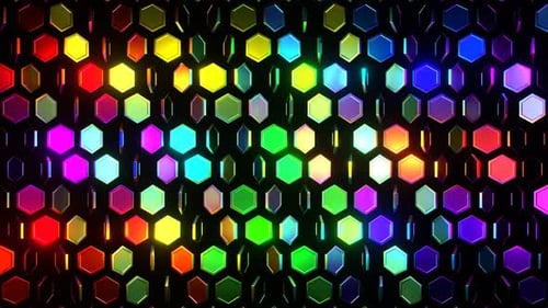 Multicolor Abstract Hexagons Rotation Background Vj Loop In 4K