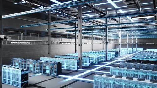 Digital Data Center Wireframe Reveal