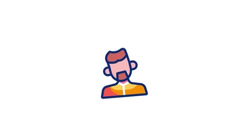 Animated Flat Design Person Icon Bust