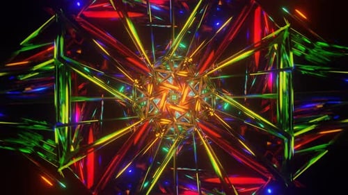 3D Kaleidoscope Pattern Background Vj Seamless Loop