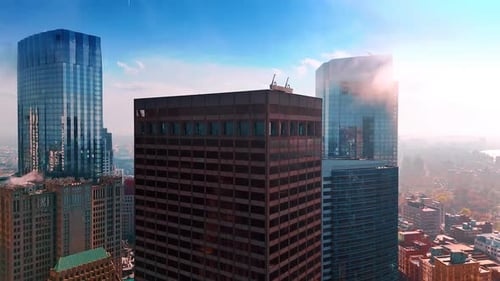Skyscrapers in the financial downtown of Boston, Massachusetts, USA.