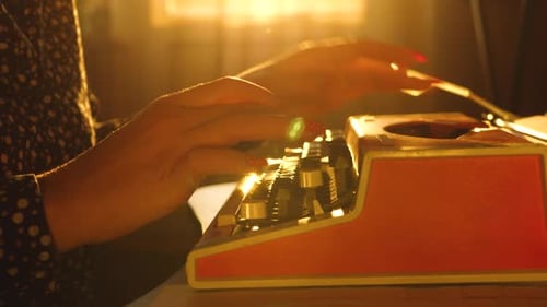Old Retro Manual Typewriter Closeup