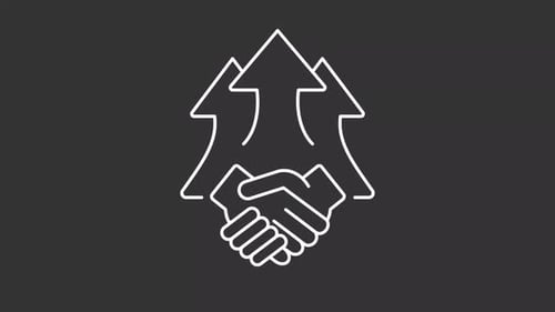 Partnership white line animation