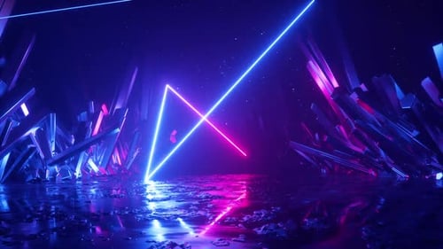 fondo de neón futurista con varillas de cristal