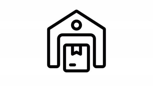 animación de iconos de línea de almacenes
