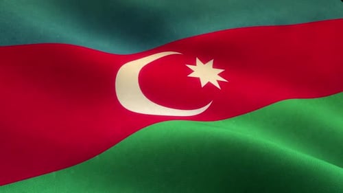 Azerbaijan National Flag Realistic Waving Animation