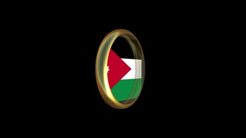 Animated Jordan Flag Spinning Badge 3D Loop