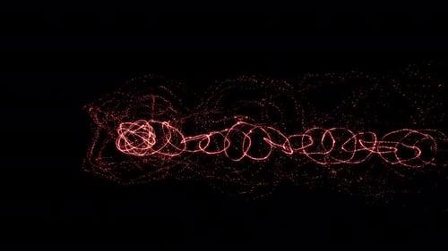 Abstract Red Particle Flow Trail Animation