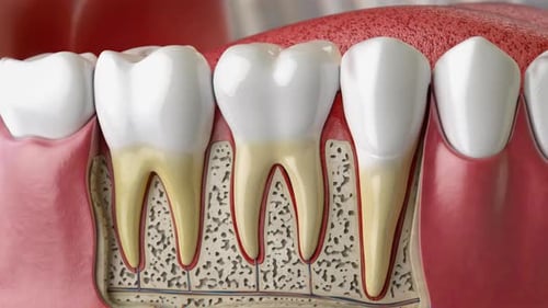 Detailed Animation of Human Teeth Anatomy and Cross-Section