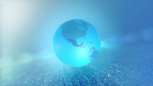 Futuristic Globe Animation Highlighting Cuba with Pulsing Circles