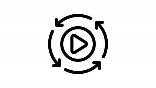 Animated Loop Play Button Icon