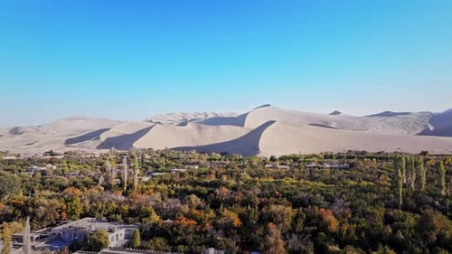 aerial view of the beautiful crescent moon spring