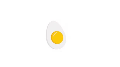 Flat Design Animation of Eggs and Boiled Egg Halves