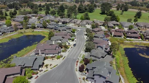 A Beautiful Aerial View of a Suburban Neighborhood Located in Los Angeles California