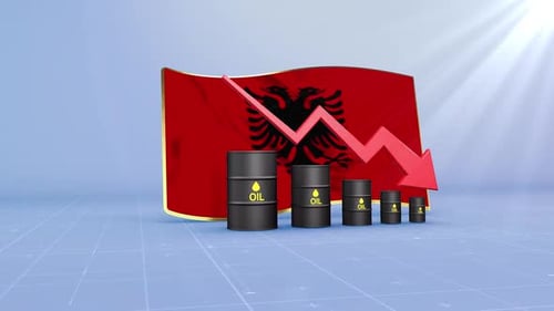 Albania Oil Price And Reserves Decline With Red Arrow