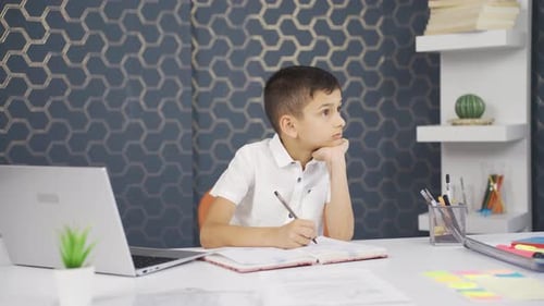 The child with dreams is thoughtful.