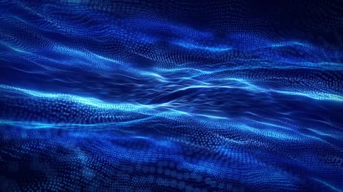 Abstrakte digitale dynamische Partikelwellen mit Licht, Bewegungslichthintergrund, Datenfluss