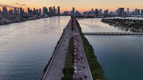 Miami Skyline At Miami In Florida United States.