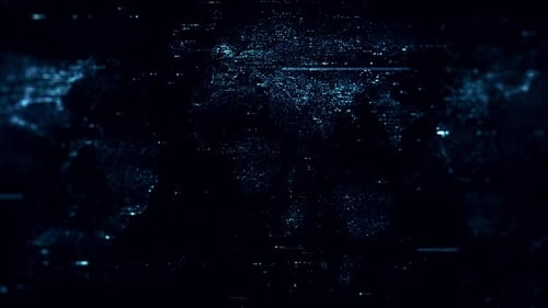 Digital Glitch World Map Logo Reveal Opener