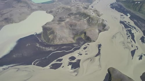 Aerial view of Iceland highlands, Iceland.