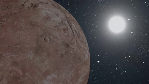 Amazing Sunrise Over The Fictional MAKEMAKE Planet, Video animation of the planet MAKEMAKE. 1954