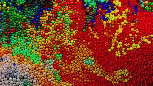 Abstract Fluid Animation of Colorful Dynamic Spheres