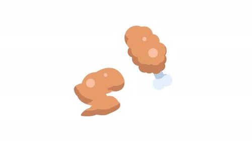 Animated Fried Chicken Wing and Drumstick Flat Design