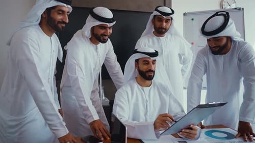 Group of businessmen from UAE during an corporate meeting