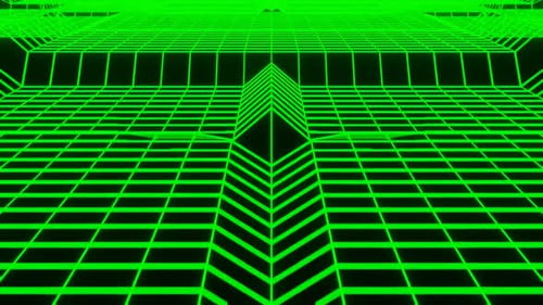 Neongrüne Cyber Wavey abstrakte VJ-Loop-Hintergrundanimation in 1080HD