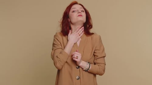 Woman Showing Symptoms of Pain and Discomfort