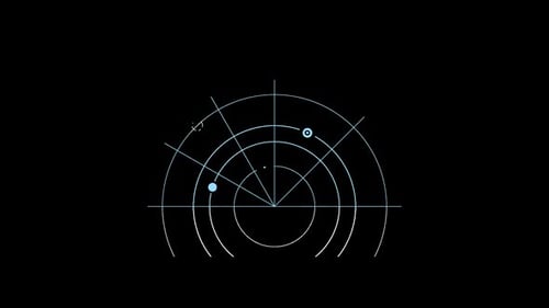 Coleção de interfaces: faça um loop no início de um radar com quatro anéis concêntricos no centro em um escuro