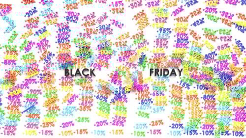 Colorful Falling Discount Percentages for Black Friday Sale