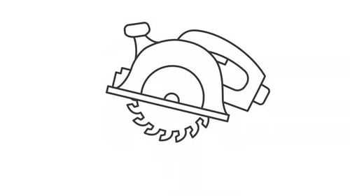 Animated circular saw icon