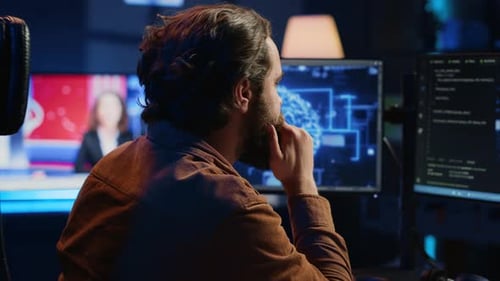 Computer Scientist Writes Code on PC to Visualize AI Neural Networks