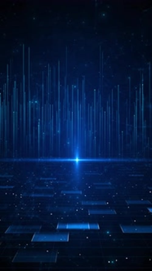 Futuristic Blue Abstract Technology Data Flow Vertical Background