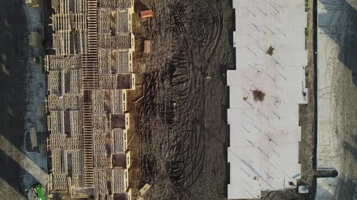 toma aérea del sitio de construcción