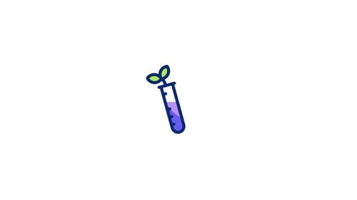 Animated Test Tube with Plant Sprout Growth