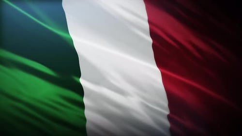 Realistic Waving Italian Flag Seamless Loop
