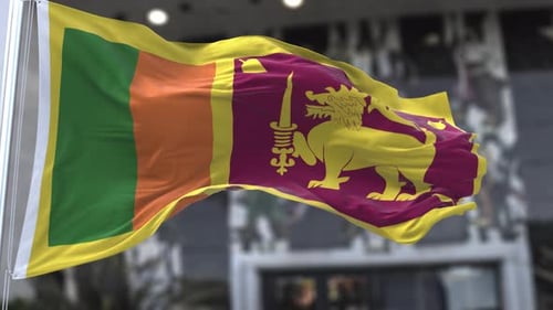 Sri Lanka National Flag Waving in Realistic 3D Animation
