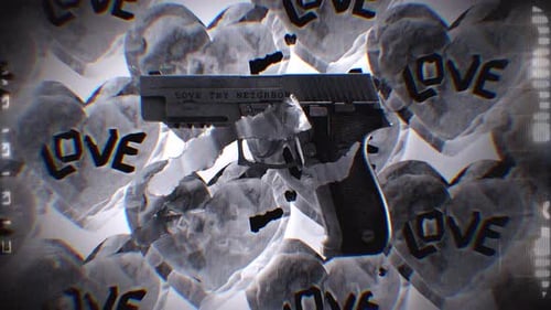 Fondo en bucle Love Hearts & Hand Gun