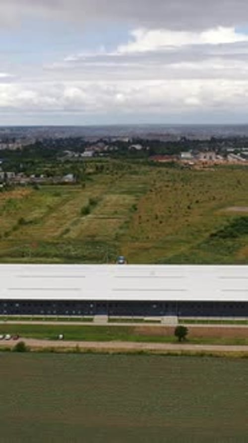 Contemporary business building. View from above on a modern industrial building