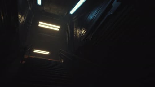 Empty Corridor with Reflective Wall