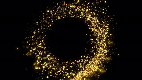 Gold Sparkling Light Circle Shimmering Particles Glare Flare Effect