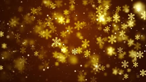 Snowflake Falling Down Golden