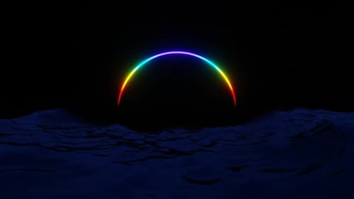 Regenbogen-Neonformen im Meereshintergrund Vj Loop in HD