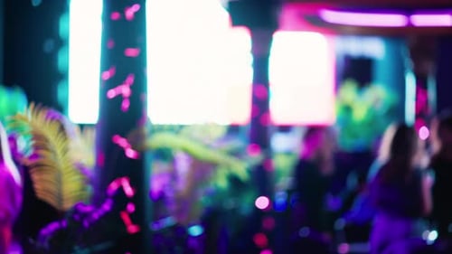 Blurred Scene of People Gathering in Nightclub