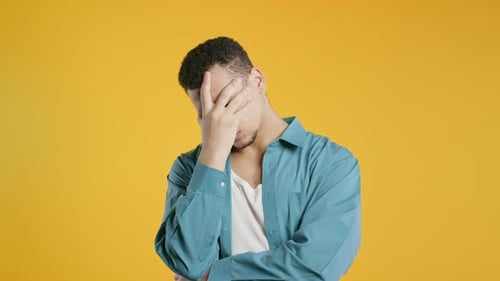 Disappointed Sad Man Facepalm Gesture Like No I Forgot Unhappy Ashamed Guy
