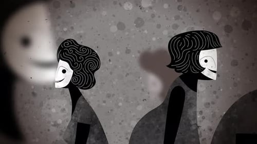 Hand-Drawn Sketch Animation of People Wearing Masks