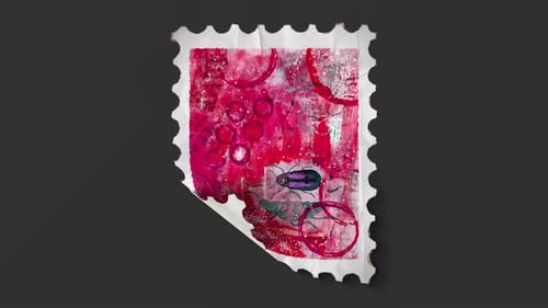 Postage Stamp Beetle Ephemera Collage