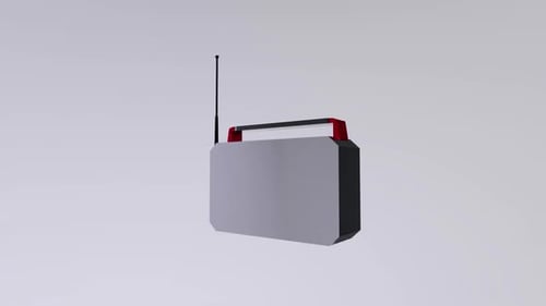 Rotating 3D Radio Receiver Animation